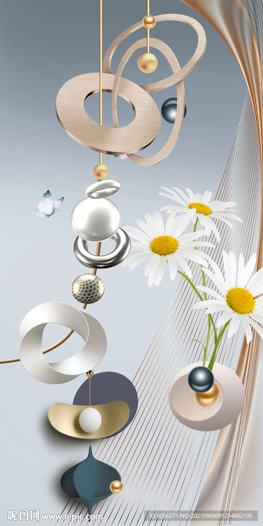 抽象几何艺术线条玄关画床头画