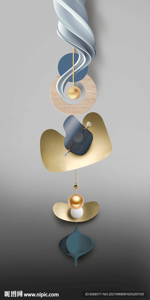 抽象几何艺术线条玄关画床头画