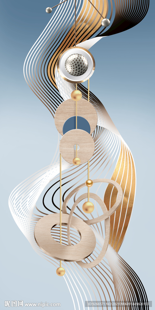 抽象几何艺术线条玄关画床头画