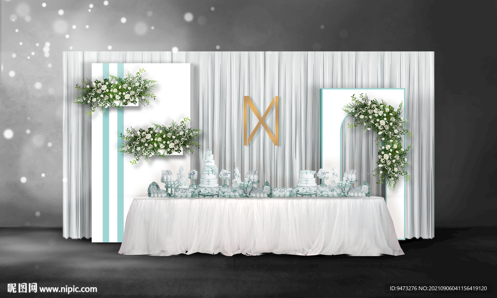 白色婚礼甜品区