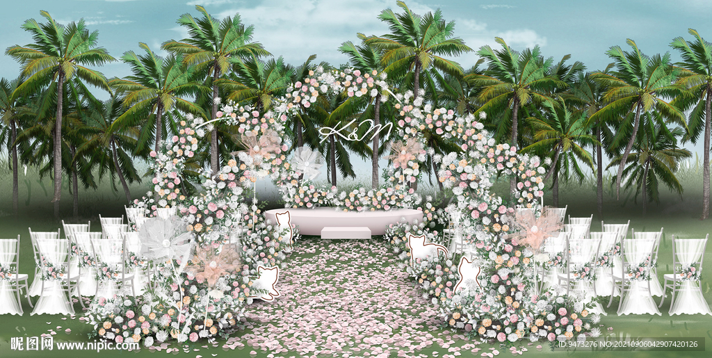 粉色户外仪式区