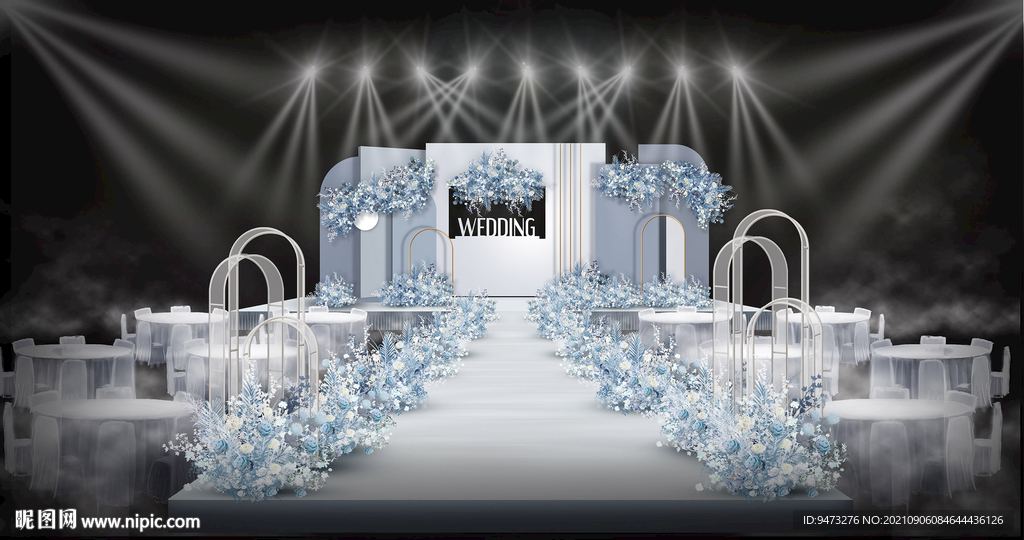 雾霾蓝婚礼仪式区