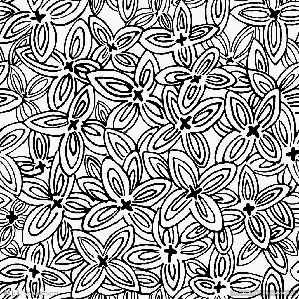黑白花卉底纹