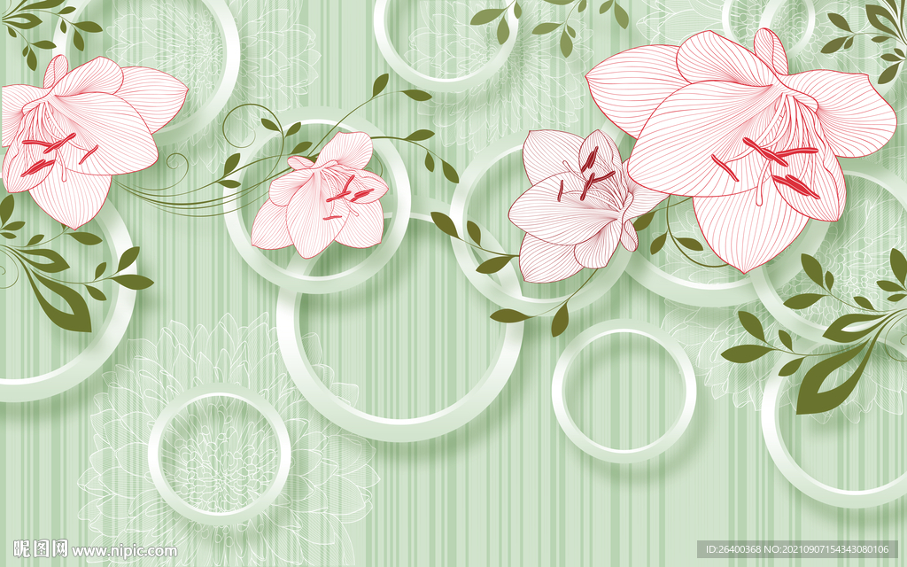 影视墙背各种花