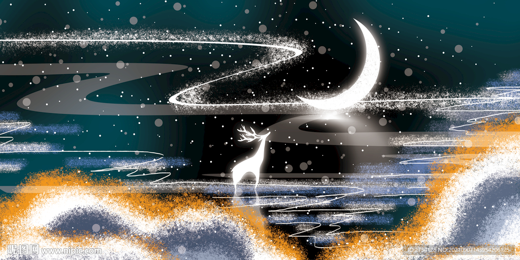 晶瓷画 星空夜晚 抽象画