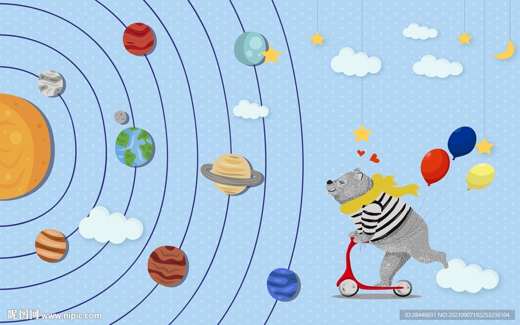 北欧儿童背景墙壁纸壁画壁布