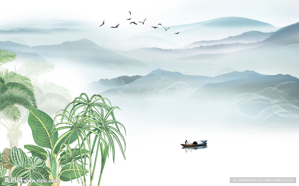 大气新山水背景 tif分层画