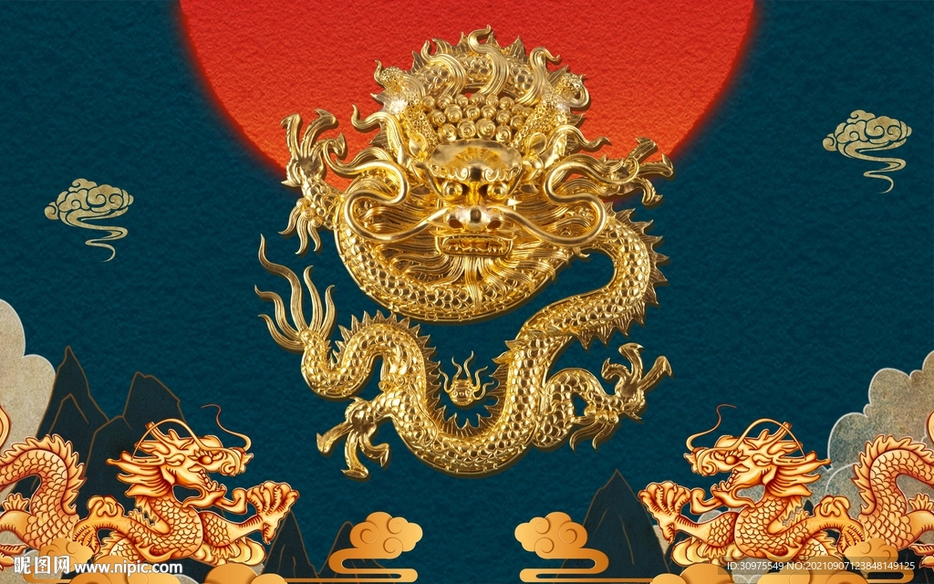 3D立体浮雕龙纹