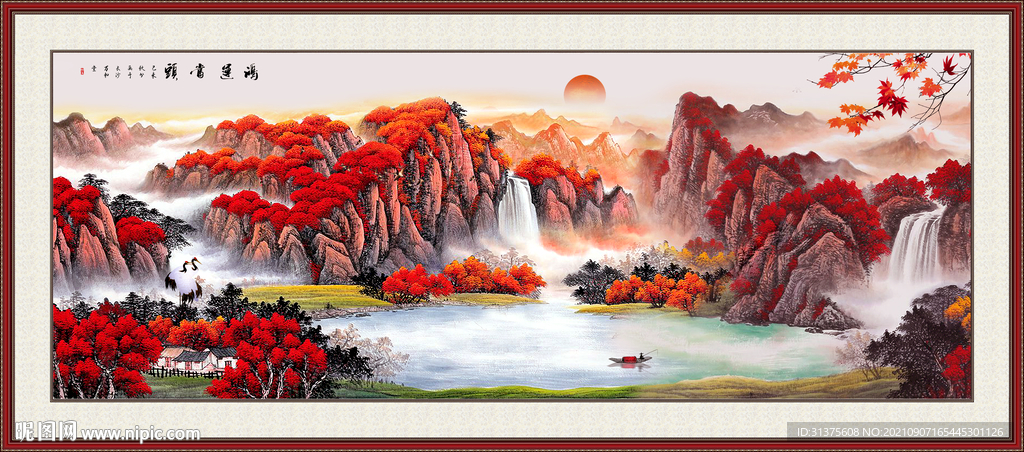 五岳独尊鸿运当头泰山装饰画