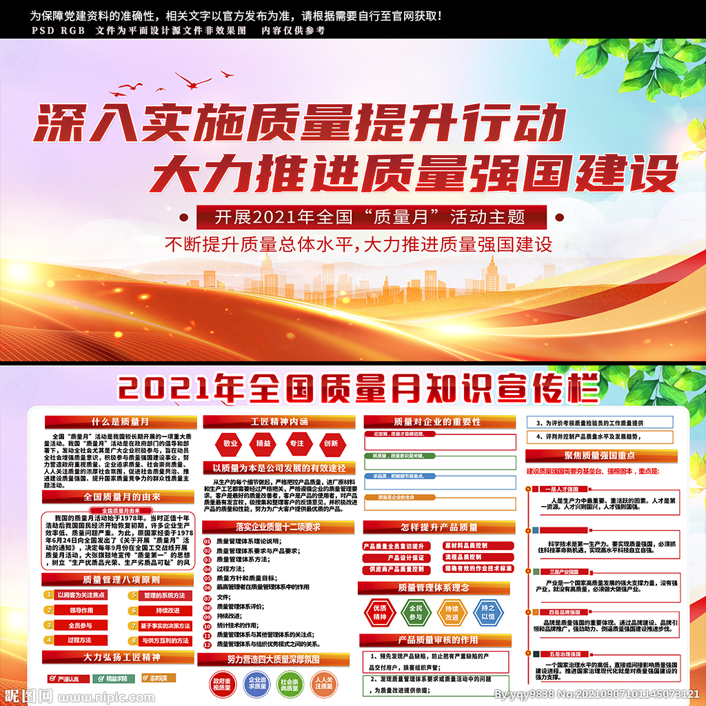 质量月展板