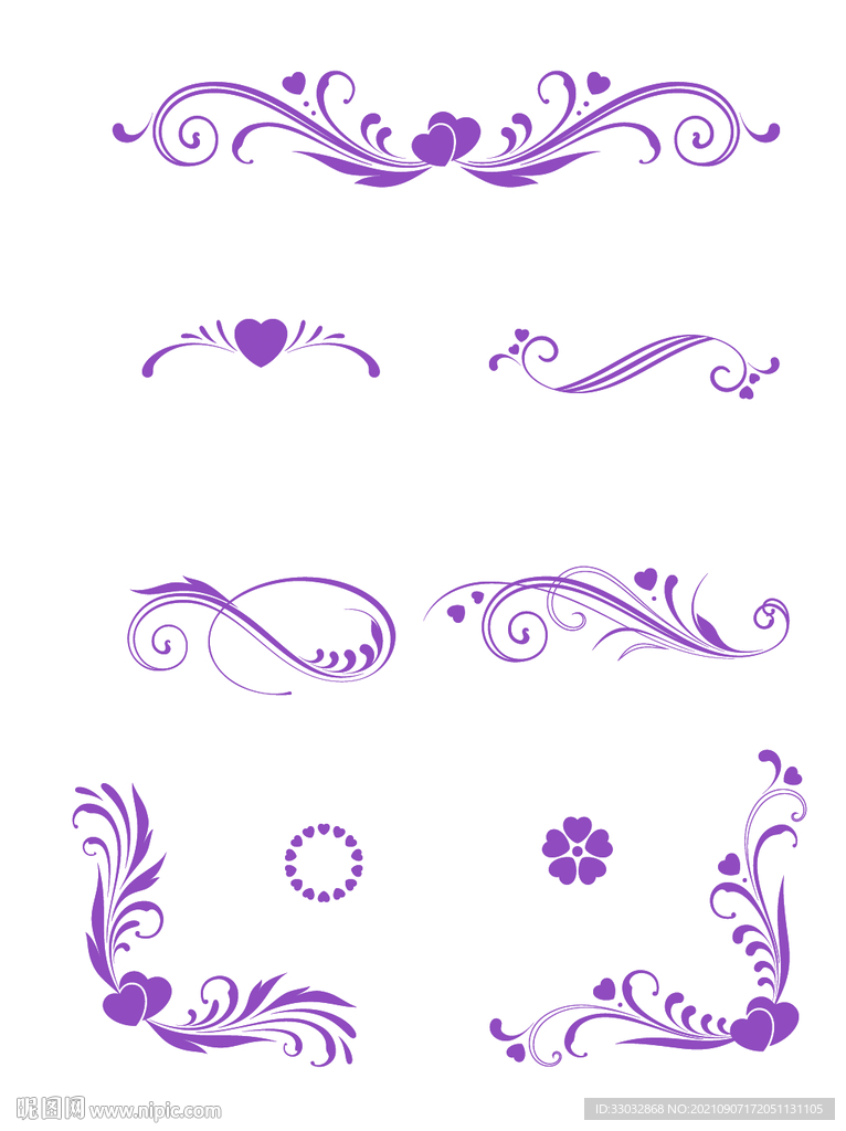 紫色古典爱情元素