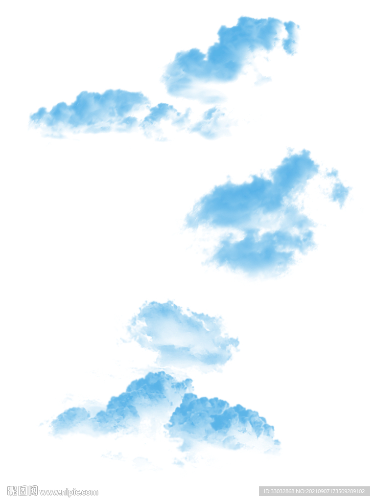 古典元素蓝色云彩元素