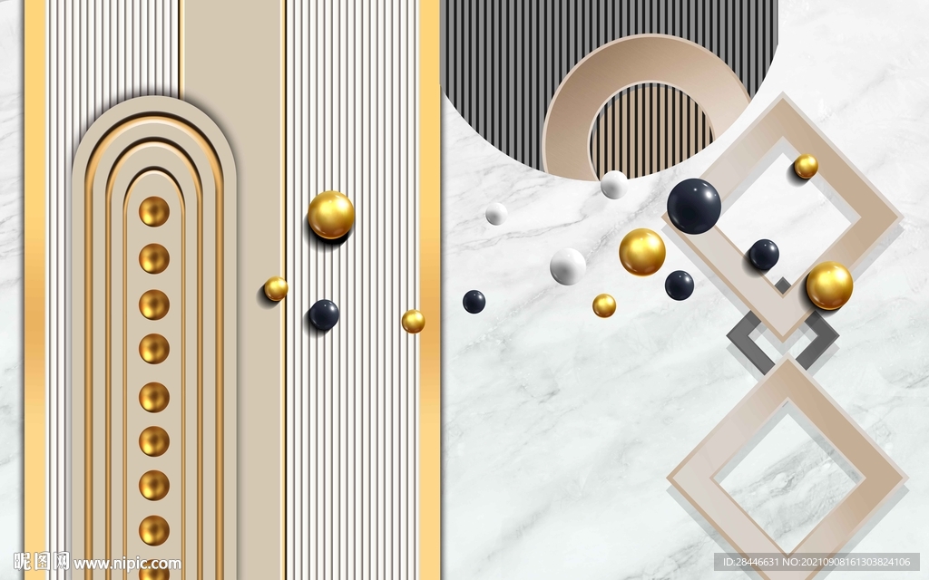 现代简约轻奢背景墙