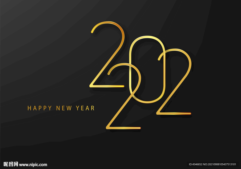 新年背景金色2022年 