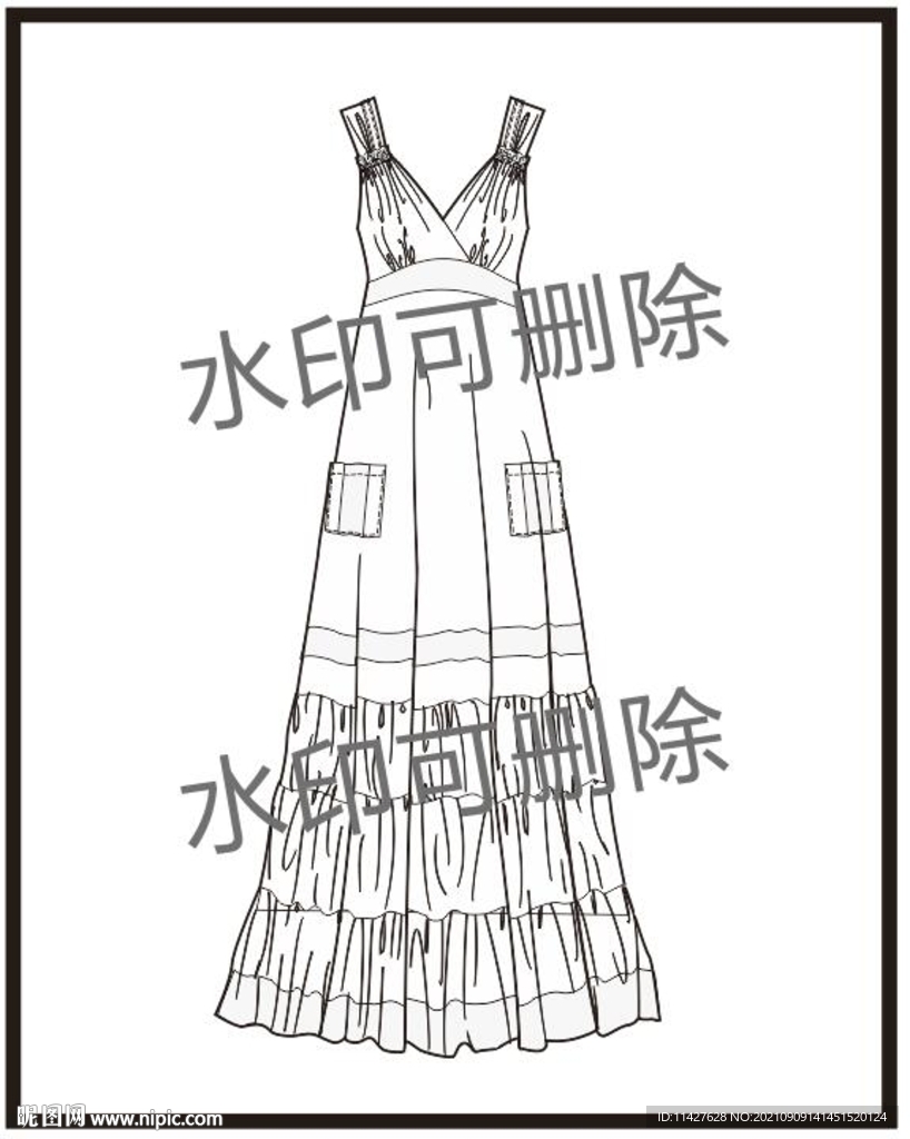 服装设计连衣裙女装