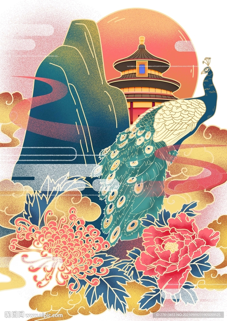 国潮风惊艳插画海报