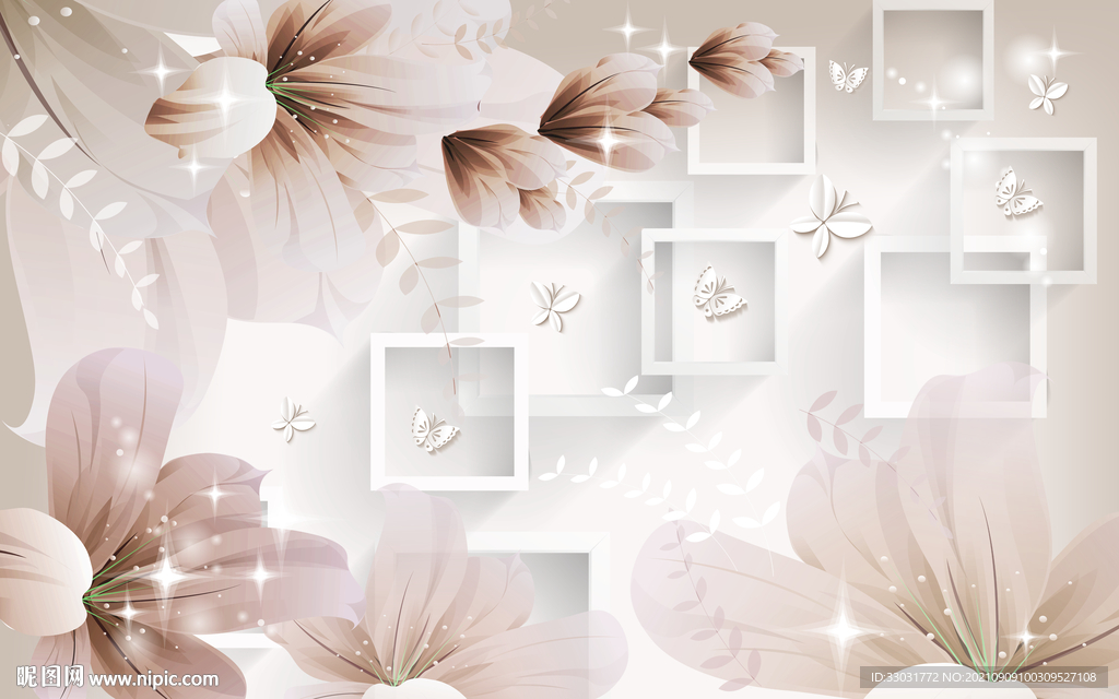 电视背景墙画轻奢