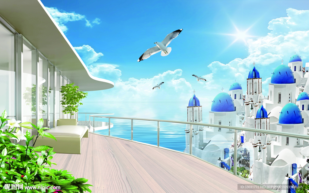 海鸥海景