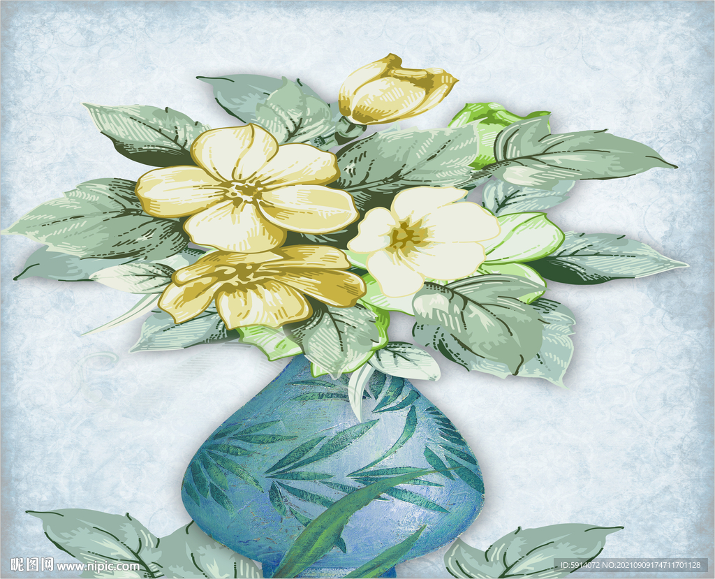 晶瓷画 花瓶