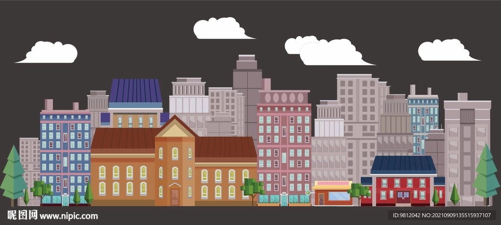 彩色矢量建筑图