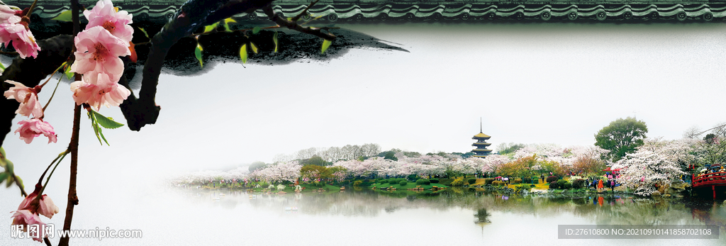 武汉东湖樱花园全景