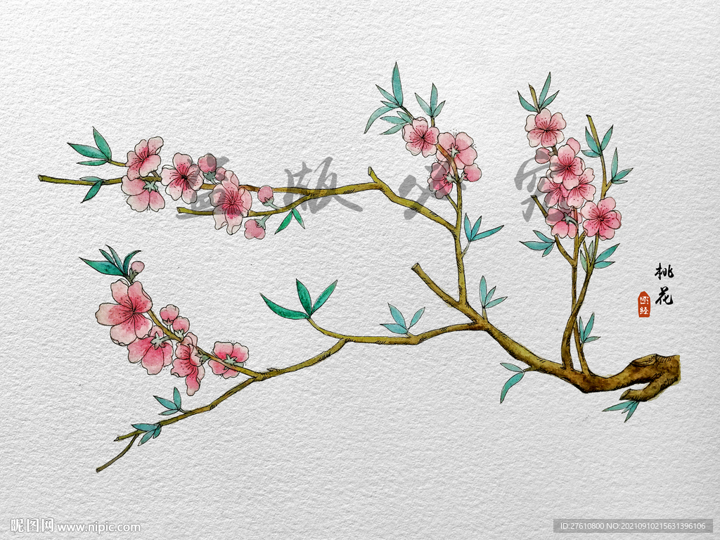 彩绘桃花