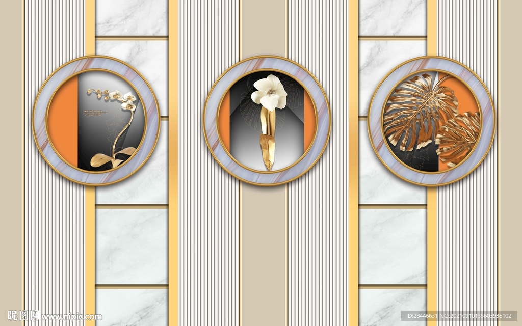 现代简约轻奢背景墙 