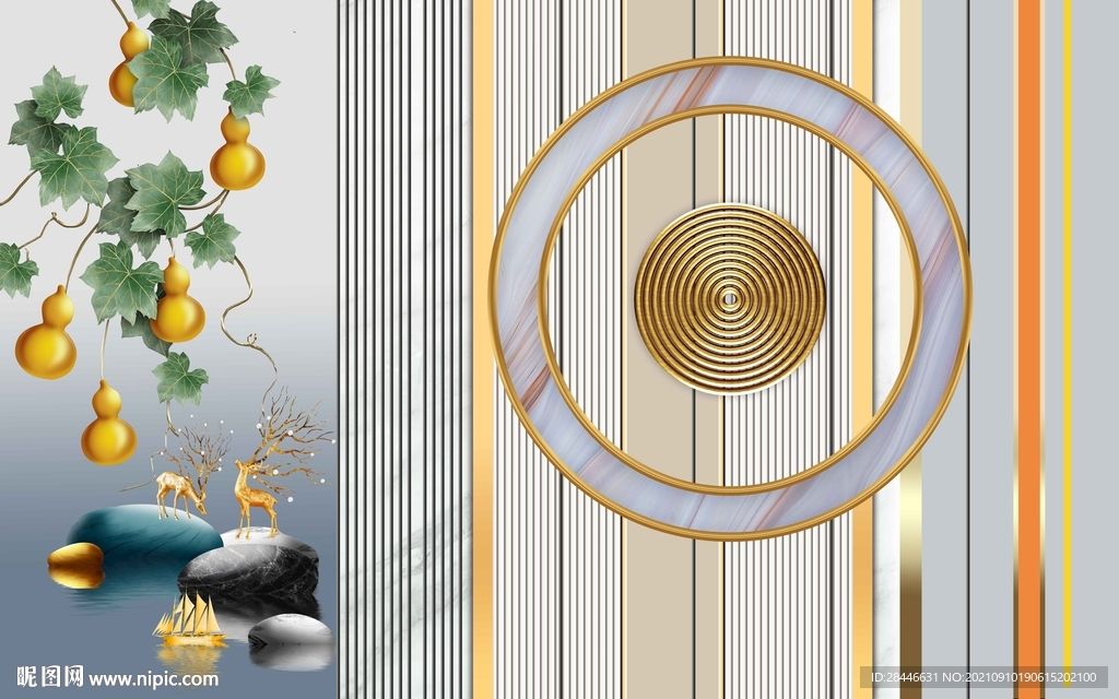 现代简约轻奢背景墙