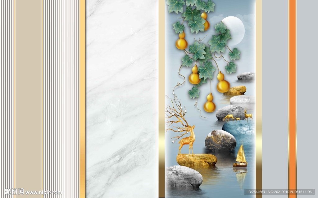 现代简约轻奢背景墙