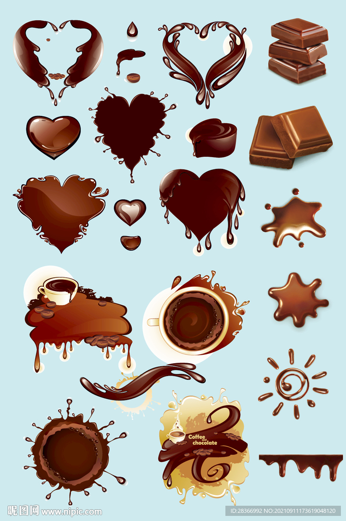 矢量巧克力元素