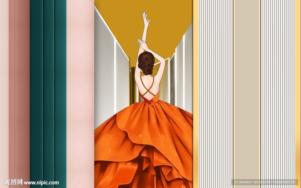 现代简约轻奢背景墙