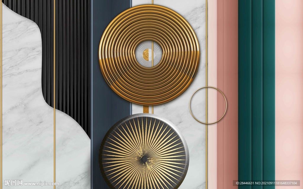 现代简约轻奢背景墙