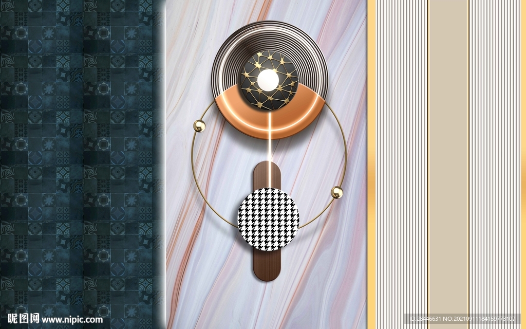 现代简约轻奢背景墙