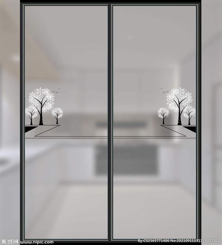 高清分层透明彩釉玻璃打印图