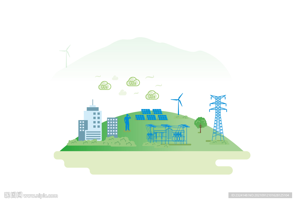 国家电网电力矢量插画