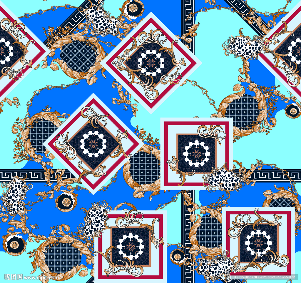 大牌  方巾  花纹