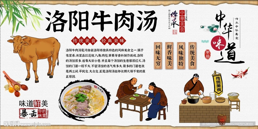 洛阳牛肉汤背景墙