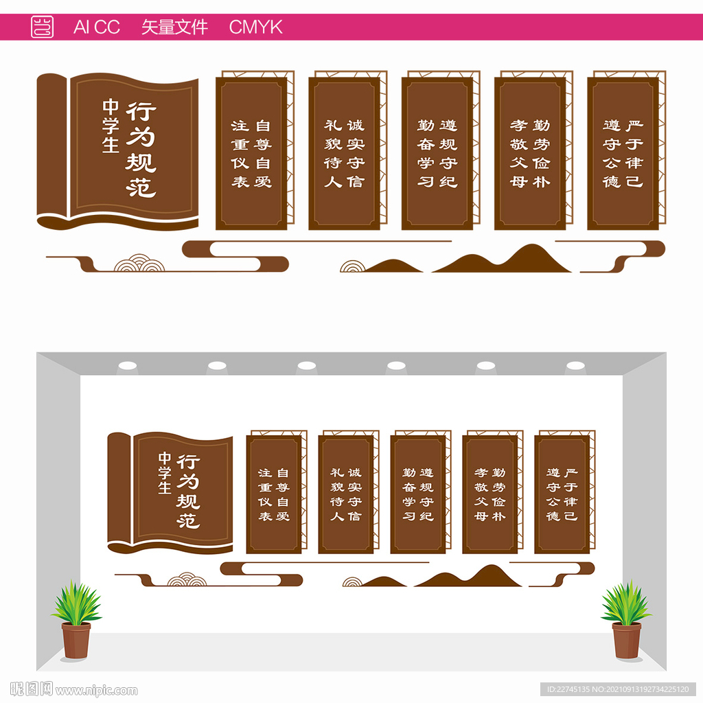 中学生行为规范文化墙