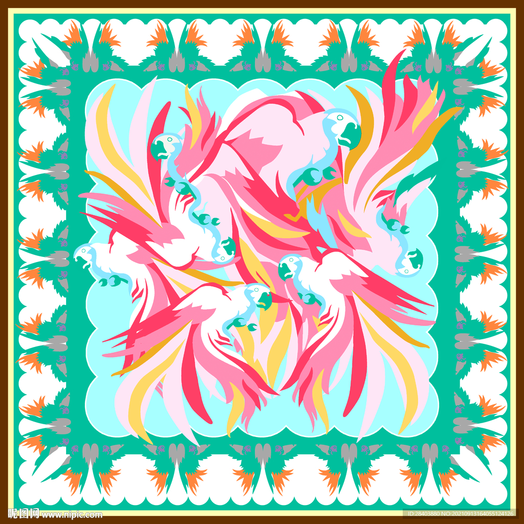 大牌   方巾  数码印花