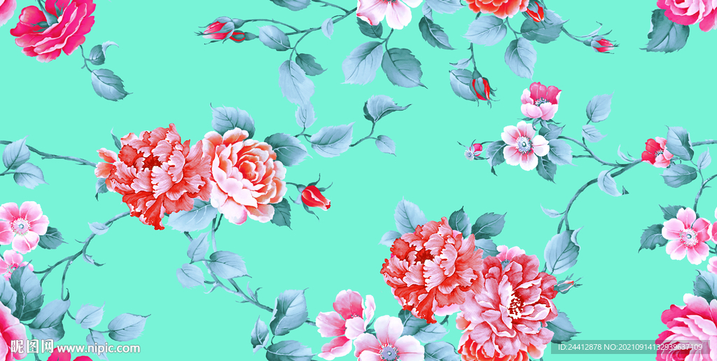 乱花  牡丹