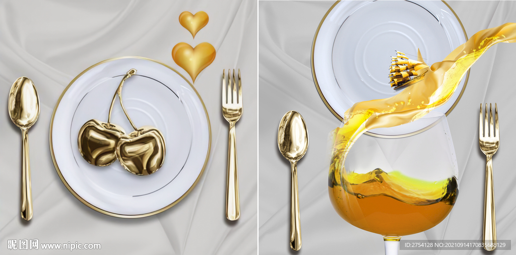 晶瓷画 盘子 高足酒杯