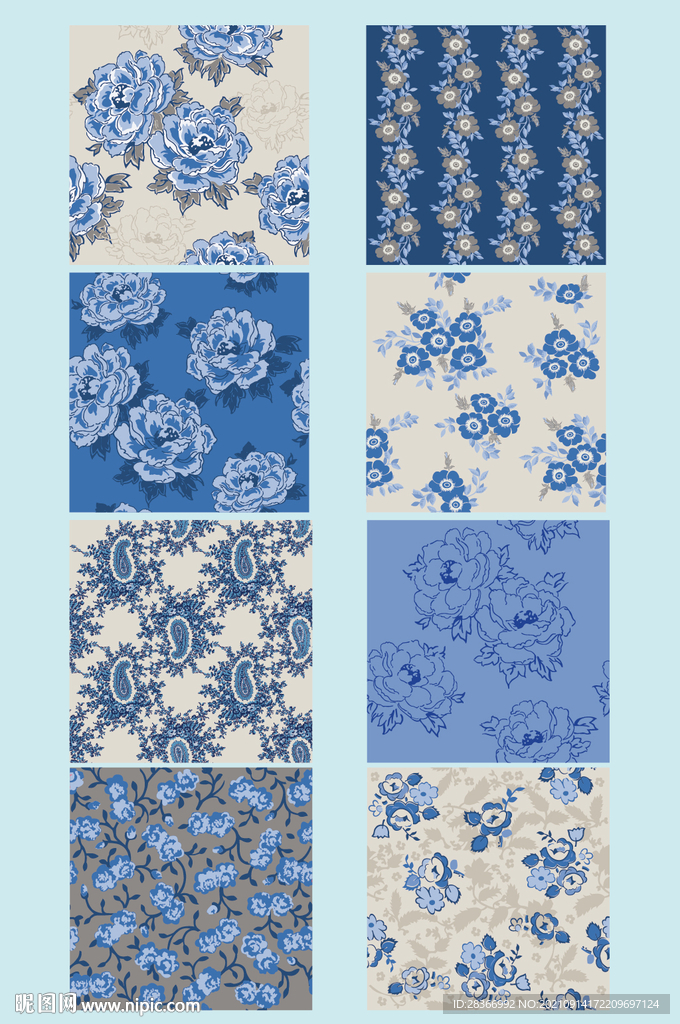 AI矢量玫瑰花纹底纹背景