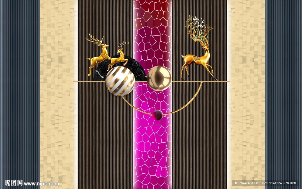 现代简约轻奢背景墙