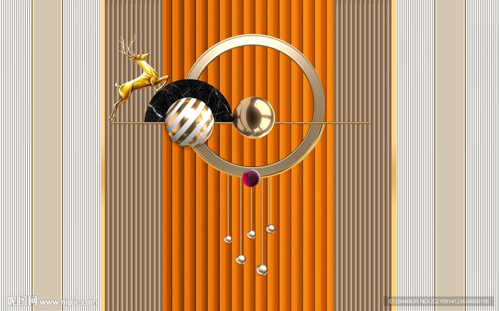 现代简约轻奢背景墙