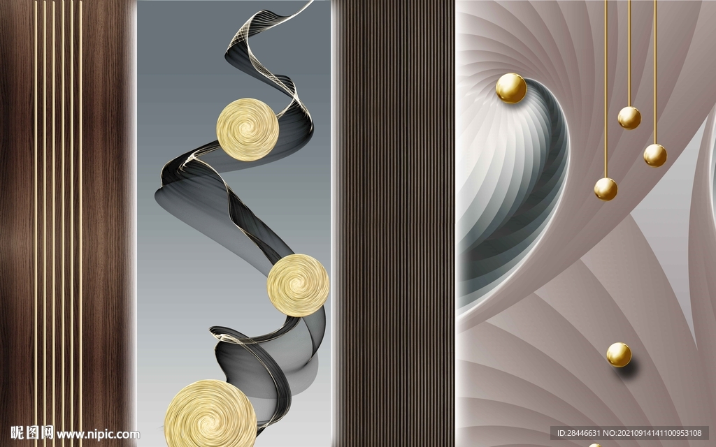 现代简约轻奢背景墙