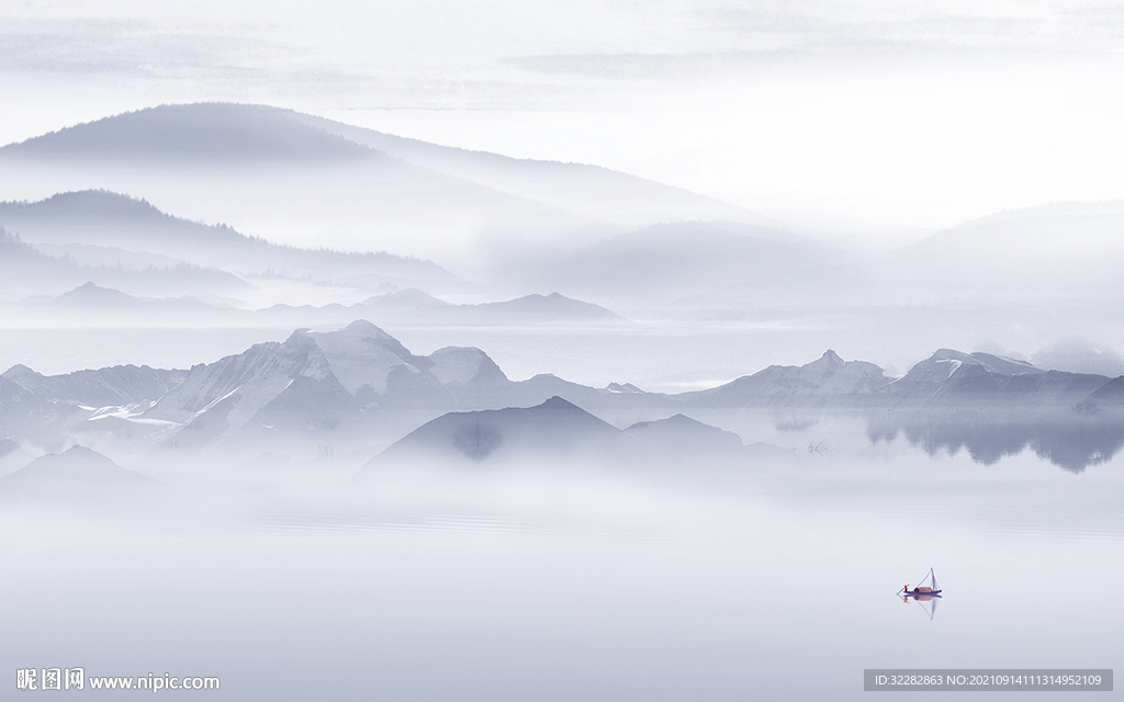 中国风意境客厅山水 TIF分层