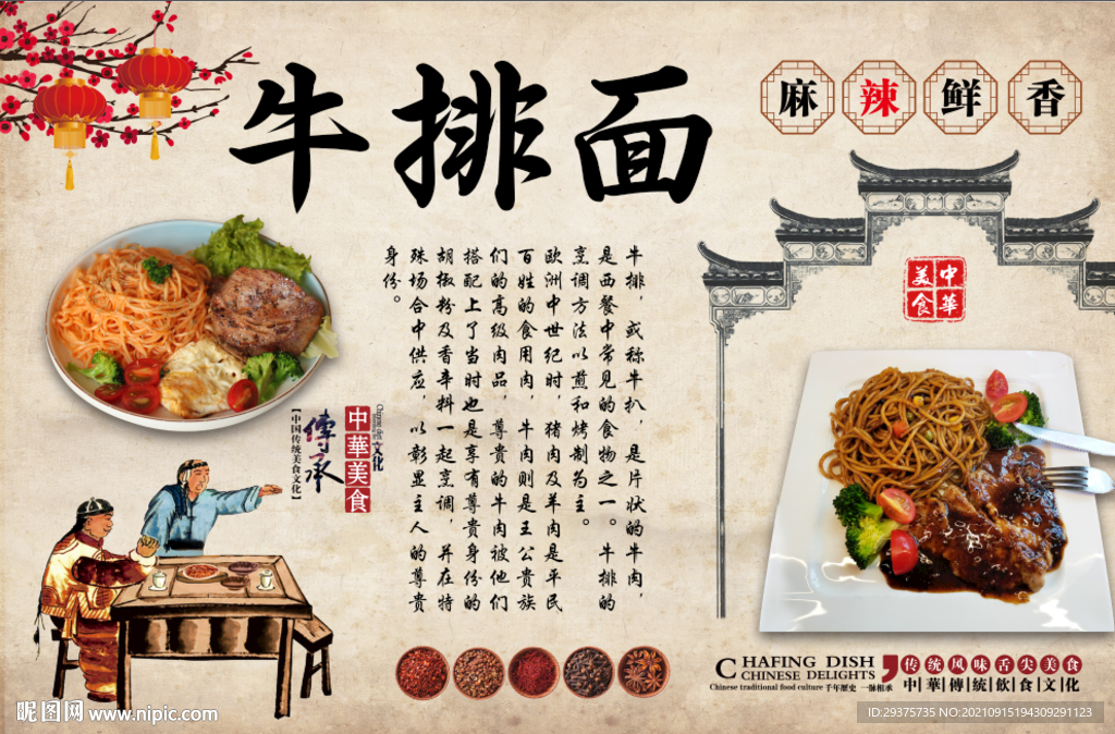 牛排面工装背景墙