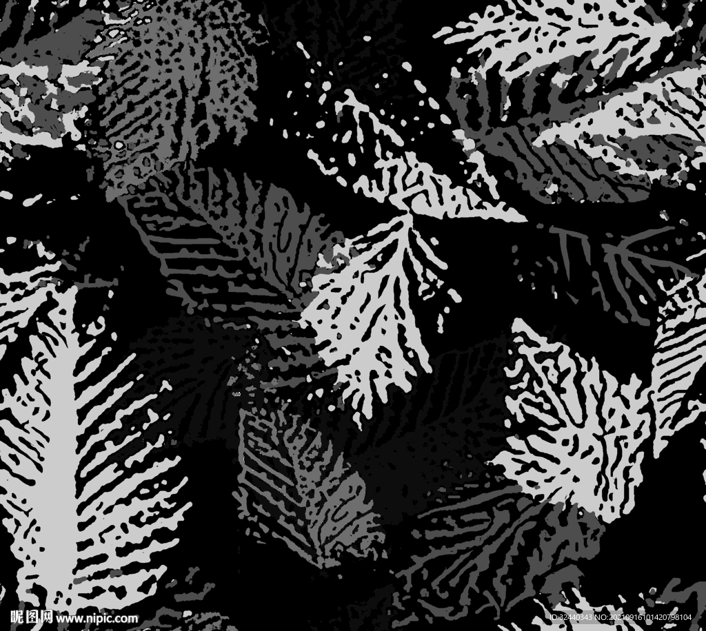 大牌  叶子    数码印花 