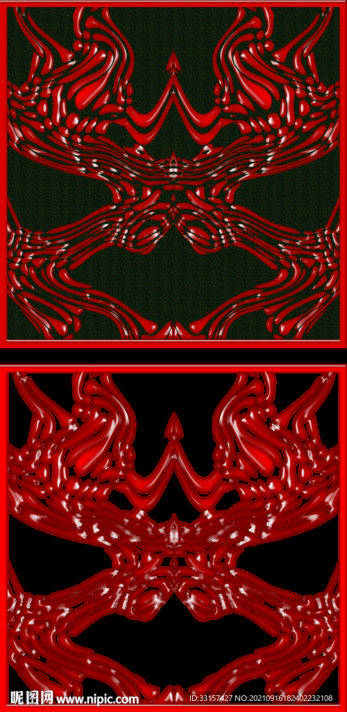 红色仿剪纸喜上枝头背景