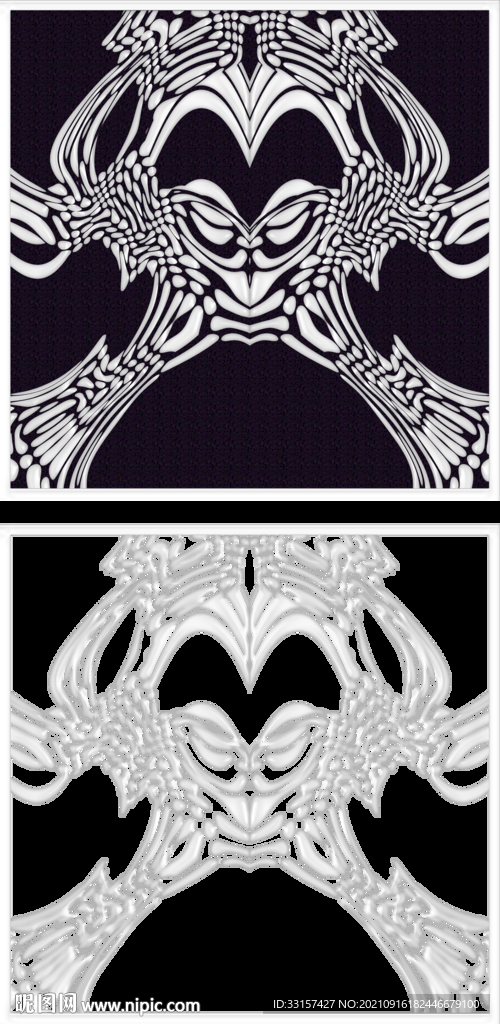白色仿剪纸艺术脸谱背景